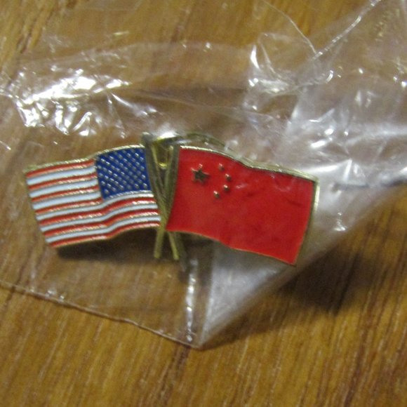 Other - New in Bag USA & China Crossed Flags Pin Friendship Lapel Tie Tack Patriotic